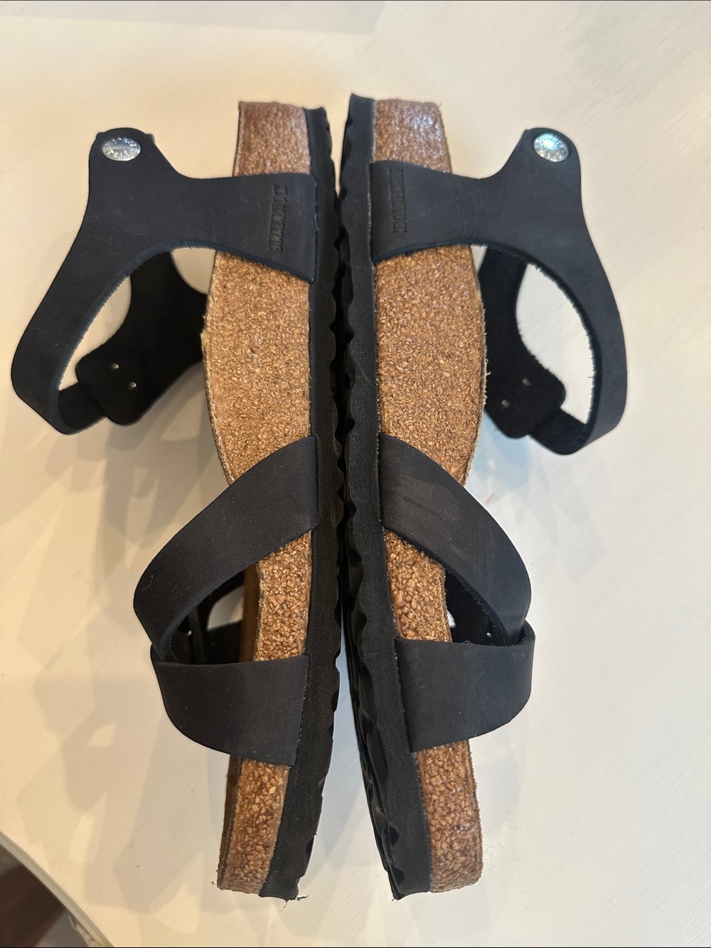 Birkenstock Black Leather Triple-Strap Ankle Sandals - Picture 3 of 9